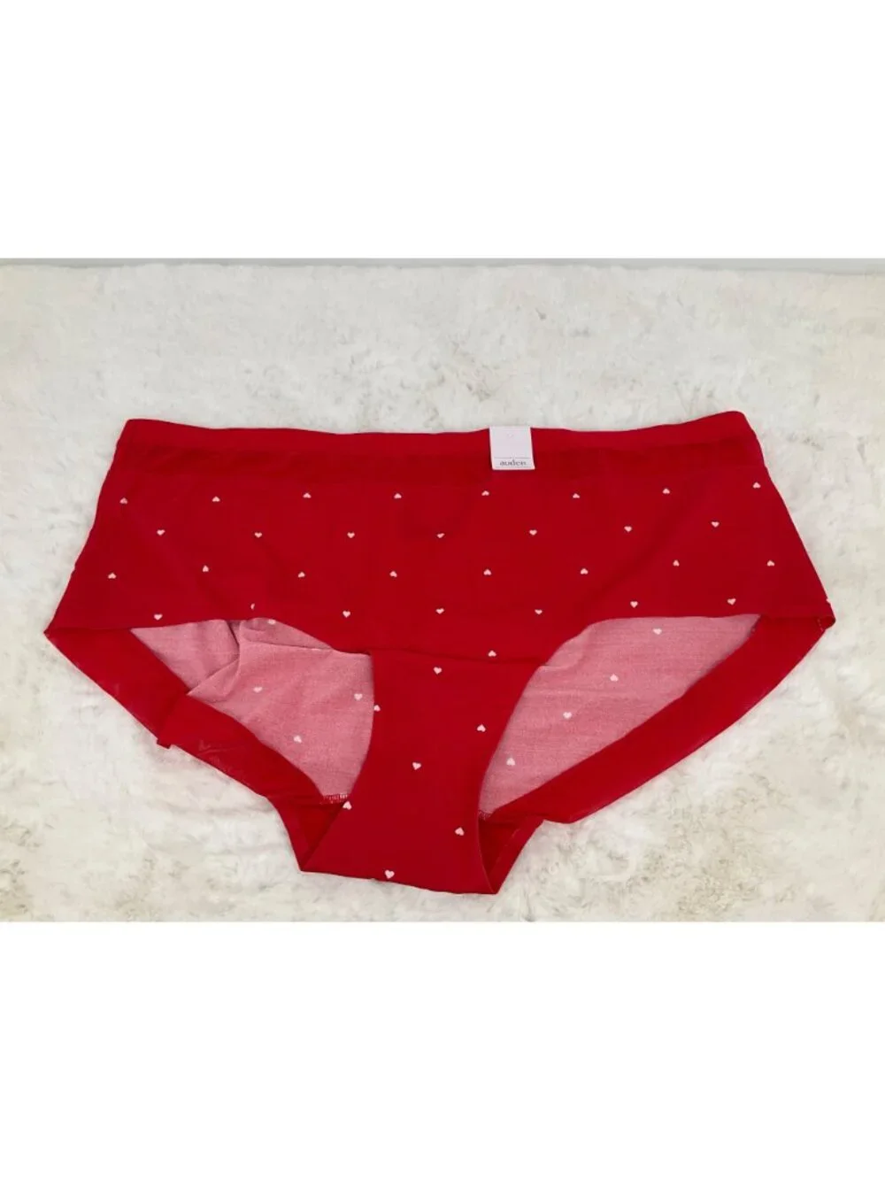 Auden Red Heart size 4X (28-30) NEW Invisible Edge No-show Brief Panty - Picture 2 of 9